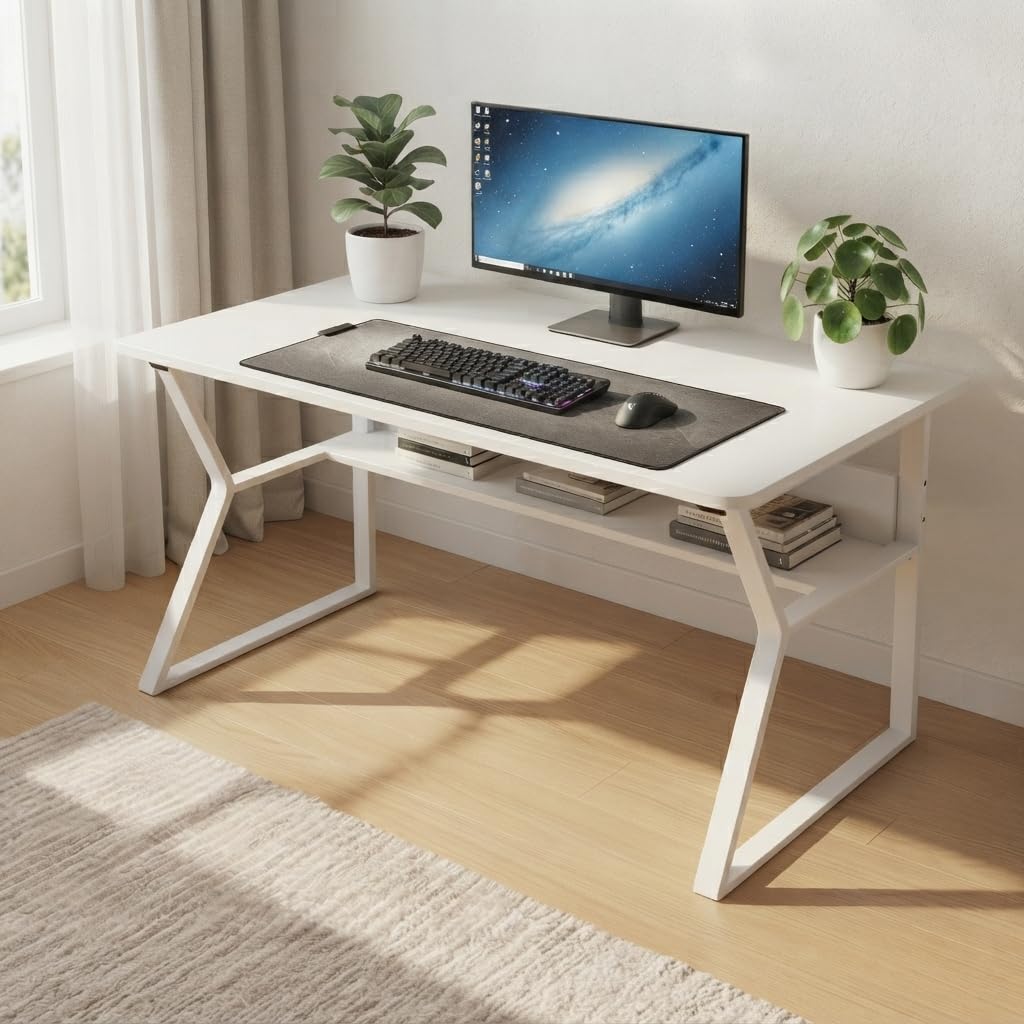 【完成品・送料込み】組み立て不要 デスク Amazon | パソコンデスク デスク 幅100cm×奥行60高×さ74cm 一人暮らし